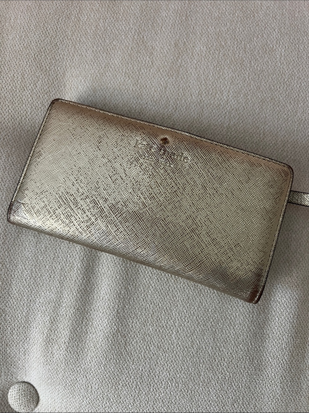 kate spade Metallic Gold Bifold Snap Wallet